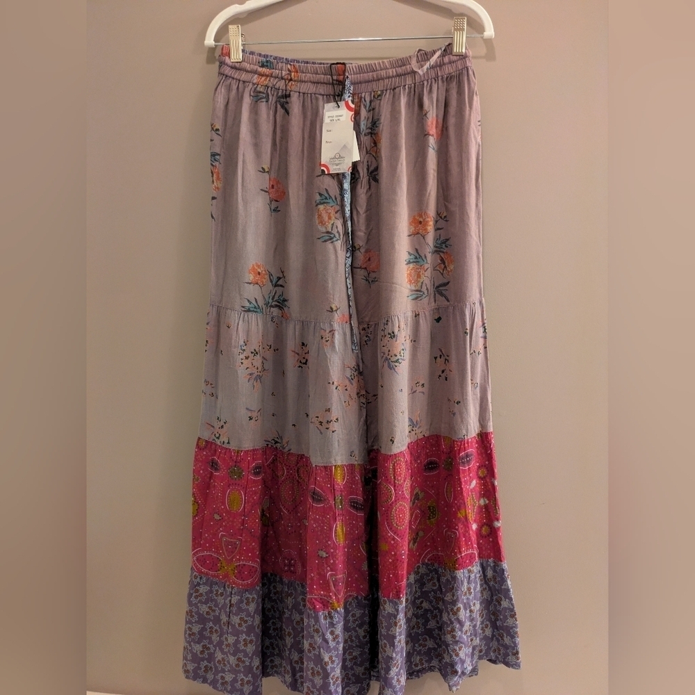 Sacred Threads Floral Patchwork Pants L/XL NWT